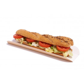 Giant kraft cardboard wedge for sandwiches and hot dogs