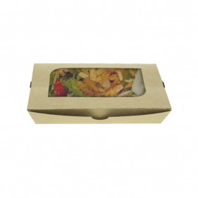 Ensaladera kraft con ventana y alargado (730cc)