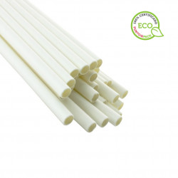 Pajitas de Papel Blancas ecológicas (20cm 0.6Ø)