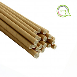 Canudos de Papel Kraft ecológicos (20cm 0.6Ø)