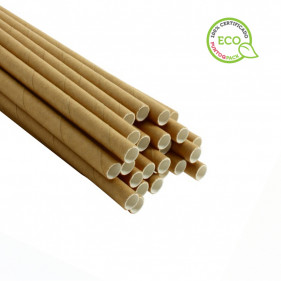 Ecological Kraft Paper Straws (20cm 0.6Ø)