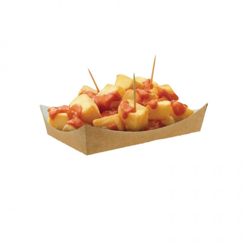 Kraft cardboard trays for fried foods 200cc