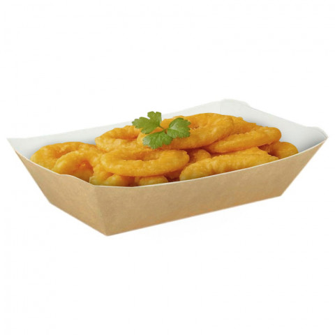 Kraft cardboard trays for fried food 780cc