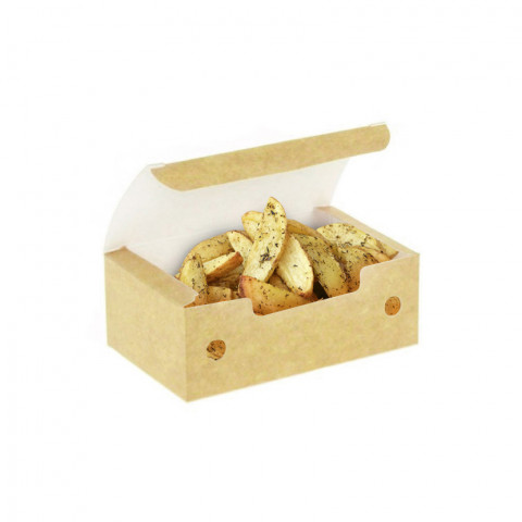 Small kraft fry boxes with ventilation
