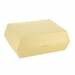 Caja menú de cartón kraft con laminado antigrasa