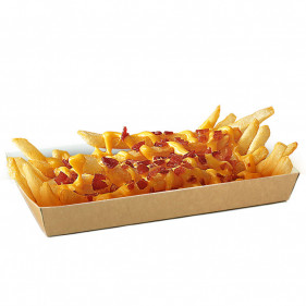 Extra long kraft tray for fried foods