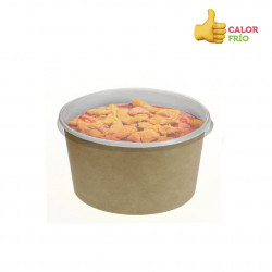 Deco kraft cardboard container with lid (473cc)
