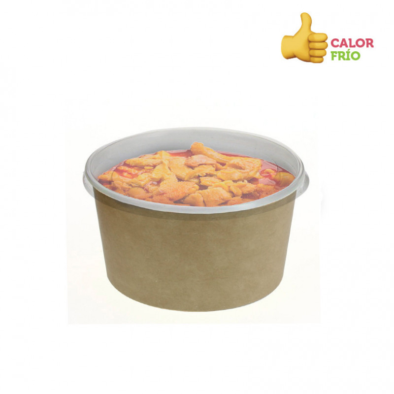 Deco kraft cardboard container with lid (473cc) Deco kraft cardboard container with lid (473cc)