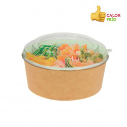 Envase de cartón deco kraft con tapa especial poke bowl (750cc)