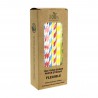 Canudos de papel flexíveis coloridos (20cm 0.6Ø)
