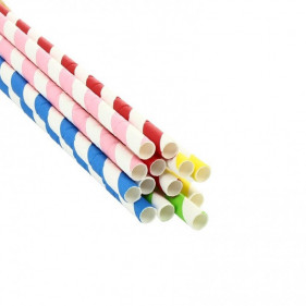 Colored flexible paper straws (20cm 0.6Ø)