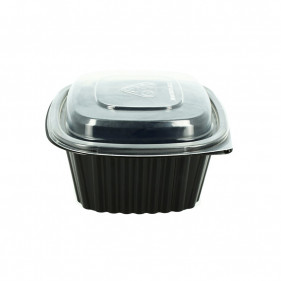 Tall lid for square black reusable PP container (425 and 560cc)