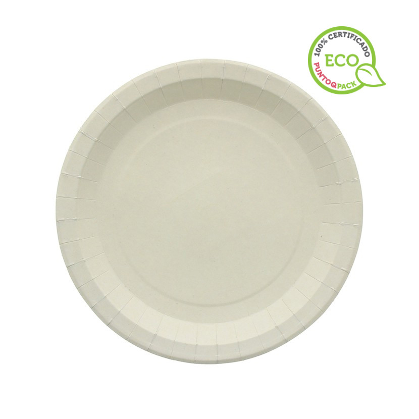 PLATOS DESECHABLES DE CARTÓN BLANCOS. Pack de 100 unidades.