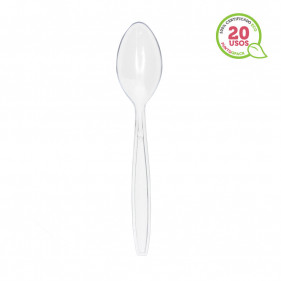 Cucchiai trasparenti riutilizzabili ECO (16cm)