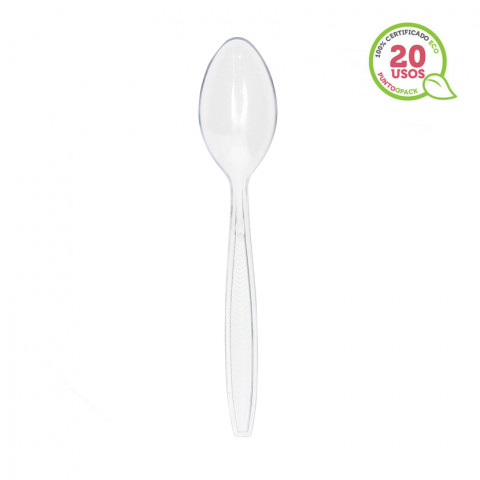 Cucharas transparentes ECO reutilizables (16cm)