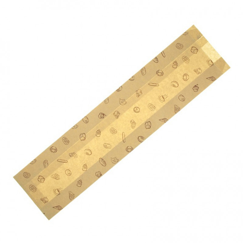 Sacchetti di carta per pane decorati 2 barrette (12 6x50cm)