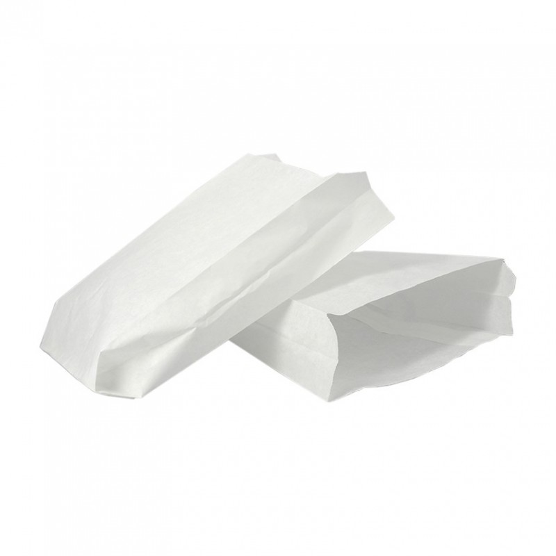 White fast food greaseproof bags (14+5x23cm)
