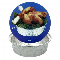 Couvercle pour barquette aluminium poulet entier (20Ø)