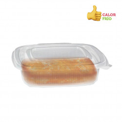 Reusable PP container with built-in lid (375cc)