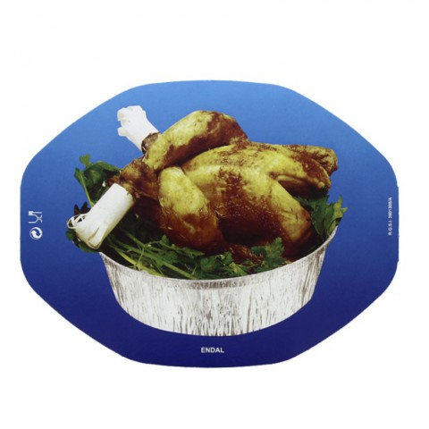Lid for whole chicken oval aluminum containers