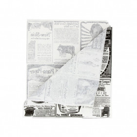 Papel para hamburguesas periódico antigrasa (17x17cm)