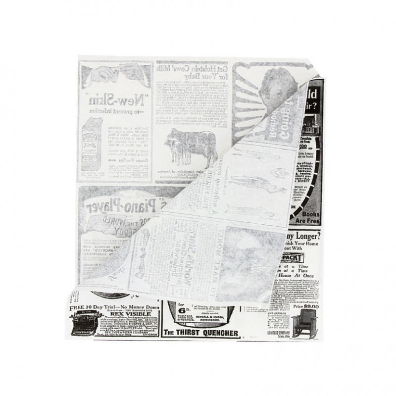 Grease-proof newspaper for hamburgers (17x17cm) Grease-proof newspaper for hamburgers (17x17cm)