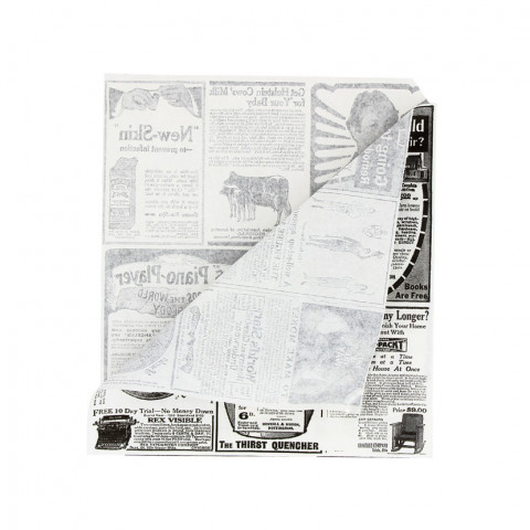 PAPEL DE JORNAL À PROVA DE GORDURA PARA HAMBÚRGUER 17X17CM