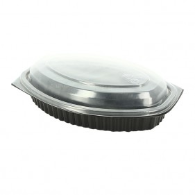 Tapa alta para envases de base negra ovalada (380cc y 520cc)