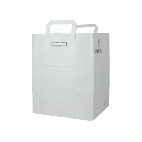 Sacos de papel branco com asas planas (26+20x32cm)