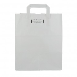 Sacos de papel branco com asas planas (26+20x32cm)