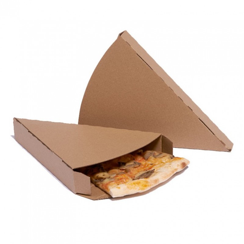 Caja cuña para pizza Kraft cerrada