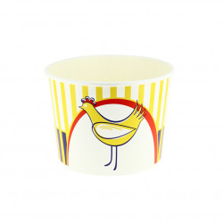 Cubos de pollo frito con tapa con dibujo amarillo (1920cc)
