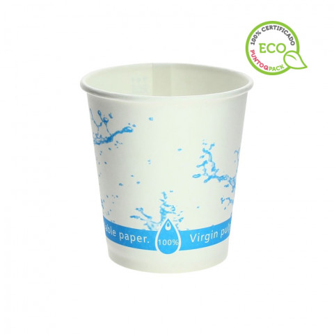 Bicchieri d'acqua ecologici in carta riciclata (200ml)