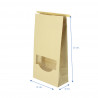 Bolsa de papel kraft con ventana y cierre semi hermético (12 + 6 x 23cm)