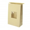 Bolsa de papel kraft con ventana y cierre hermético (15+7x23cm)