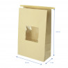 Bolsa de papel kraft con ventana y cierre hermético (15+7x23cm)