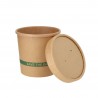 RECIPIENTE DE CARTONAGEM ECO KRAFT COM TAMPA PARA SOPAS E GELADOS 350ML