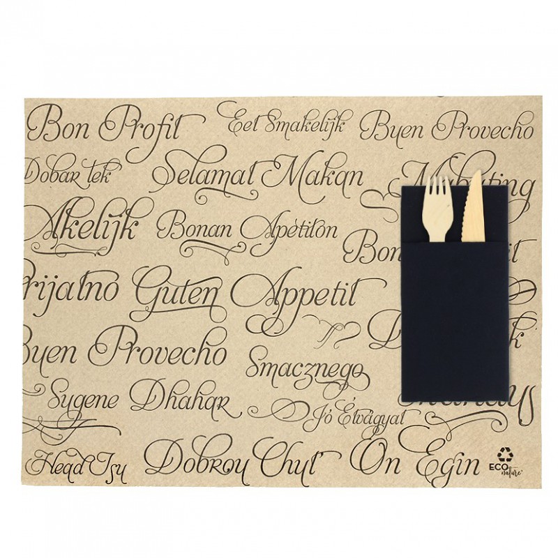 Kraft paper placemats (Buen Provecho) 30x40cm Kraft paper placemats (Buen Provecho) 30x40cm