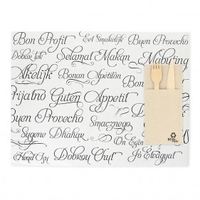 Sets de table en papier blanc (Buen Provecho) 30x40cm