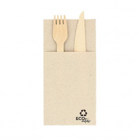 Kangaroo napkin cutlery holder eco kraft 40x40