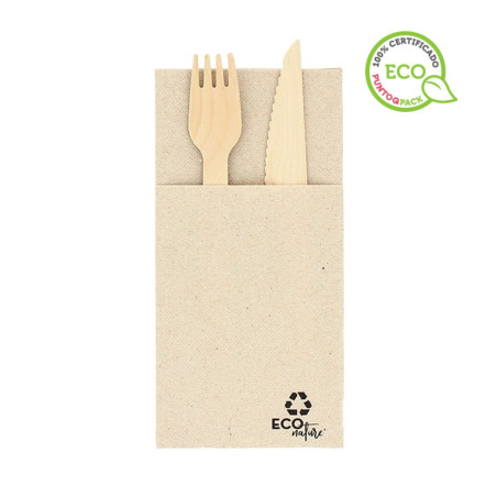 Servilleta kanguro portacubiertos kraft PP 40x40 | PuntoQpack