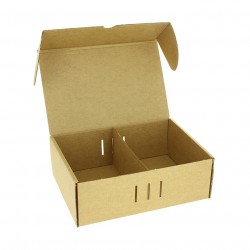 Boîtes en carton kraft microcanal demi-menu (2 divisions)