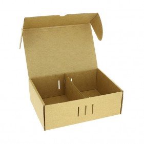 Cajas de cartón kraft microcanal medio menú (22 x 15 x 7,6cm)