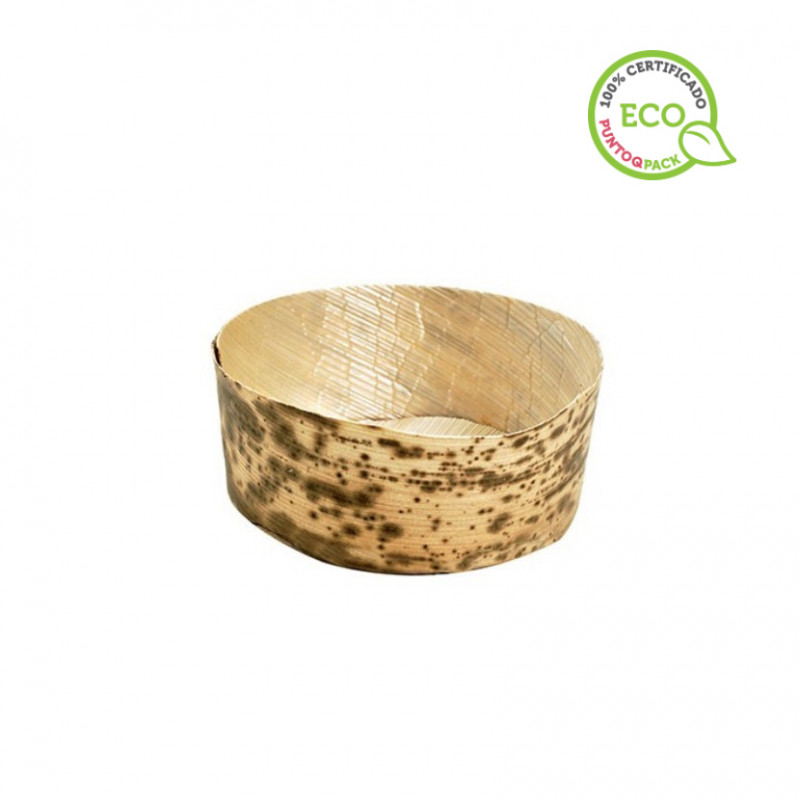 Cesta redonda de palma para catering