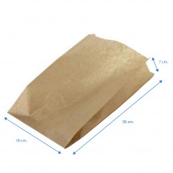 Sac en papier kraft pour pâtisseries (18+7x35cm)