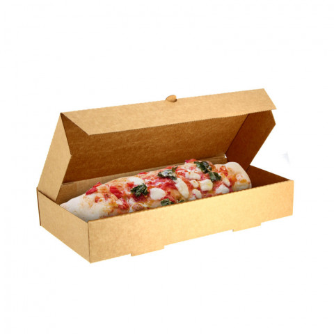 Microgrooved kraft cardboard pizza calzone boxes