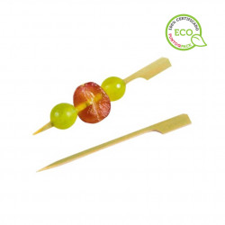 Palillos para brochetas de bambú estilo bastón 10cm