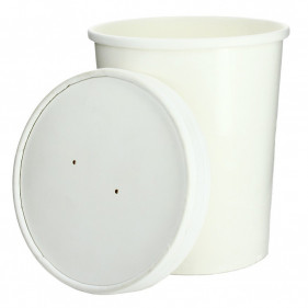 Vaschetta in cartone bianco con coperchio (960ml)