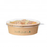 Recyclable kraft cardboard salad bowl with RPET lid (500ml)