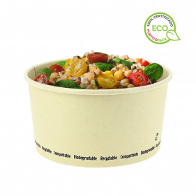 Compostable bamboo fiber salad containers (1000ml)